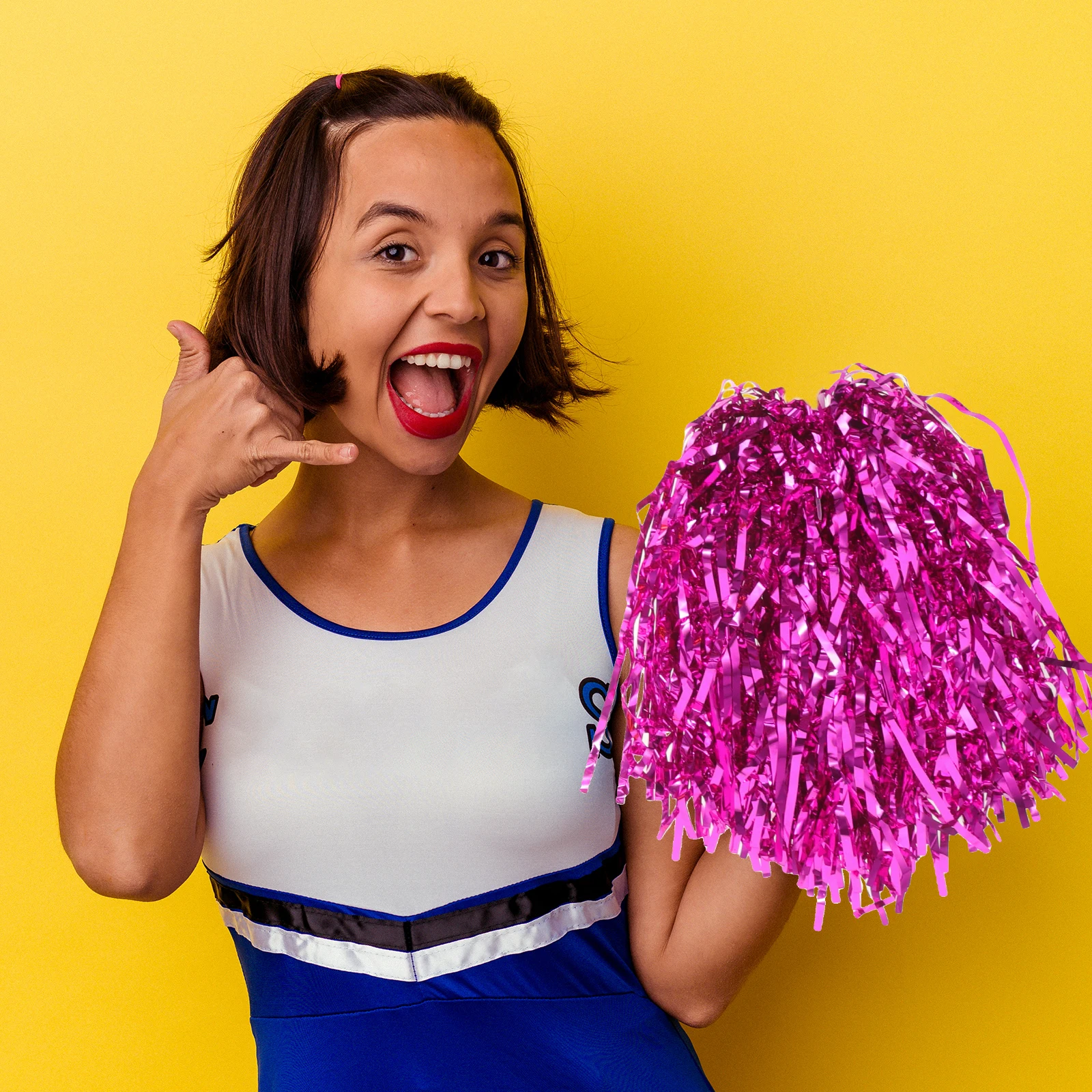 

12Pcs Cheering Pompoms Eye-Catching Design Comfortable Handle Reusable Dance Sports Event Accessories Party Favors