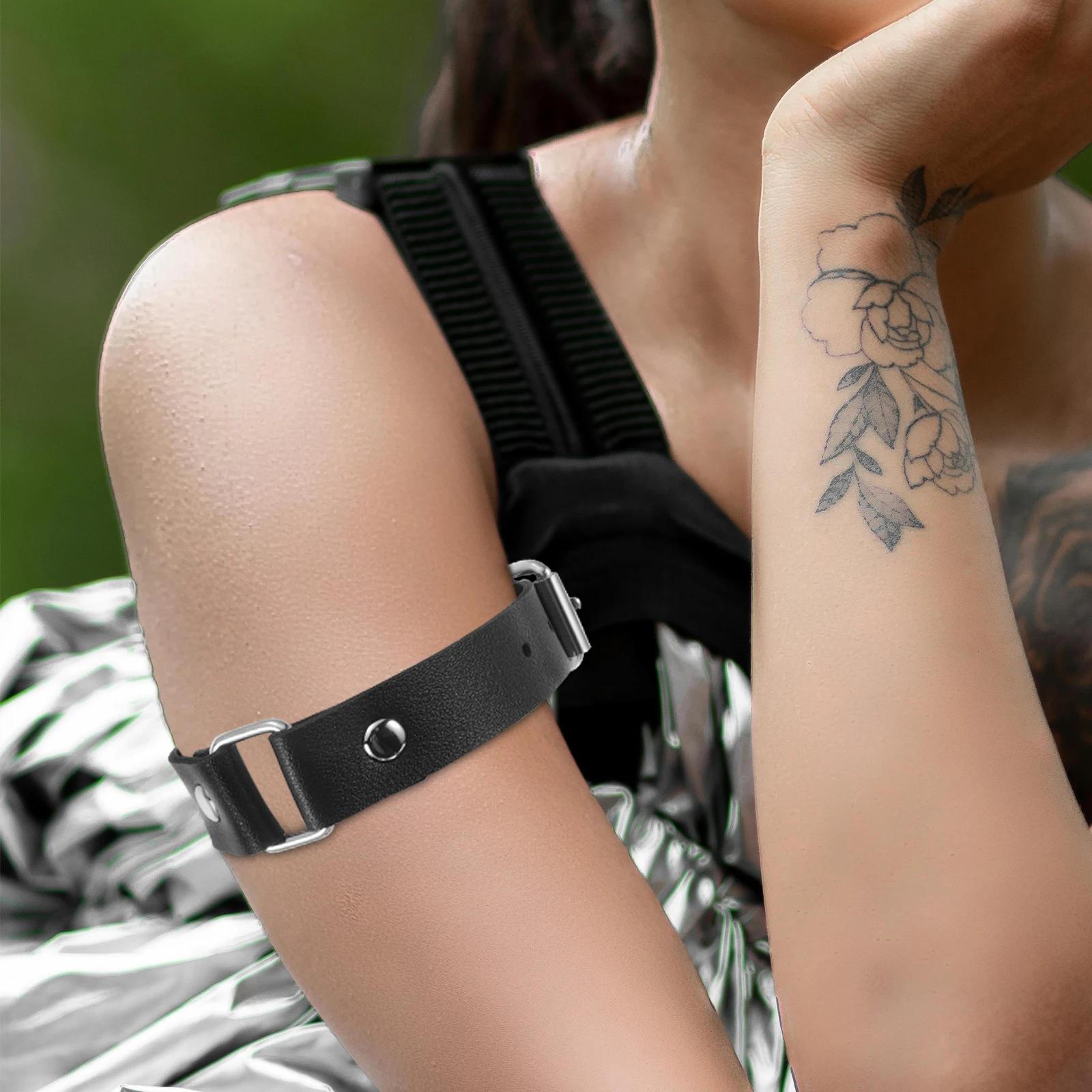 

Punk Arm Guard Strap Armband Bands for Women Adjustable Wristband Vintage Faux Cuff Gothic