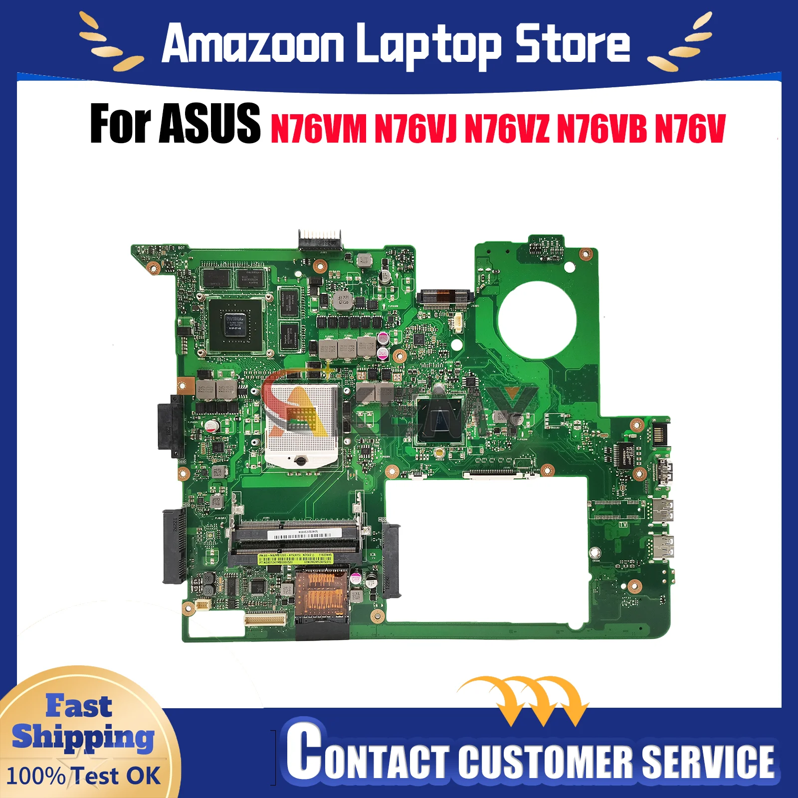 

N76VJ Материнская плата для ноутбука ASUS Vivobook N76VZ N76V N76VJ N76VB N76VM N76VV Материнская плата для ноутбука 100% тестирование ОК быстрая доставка stk