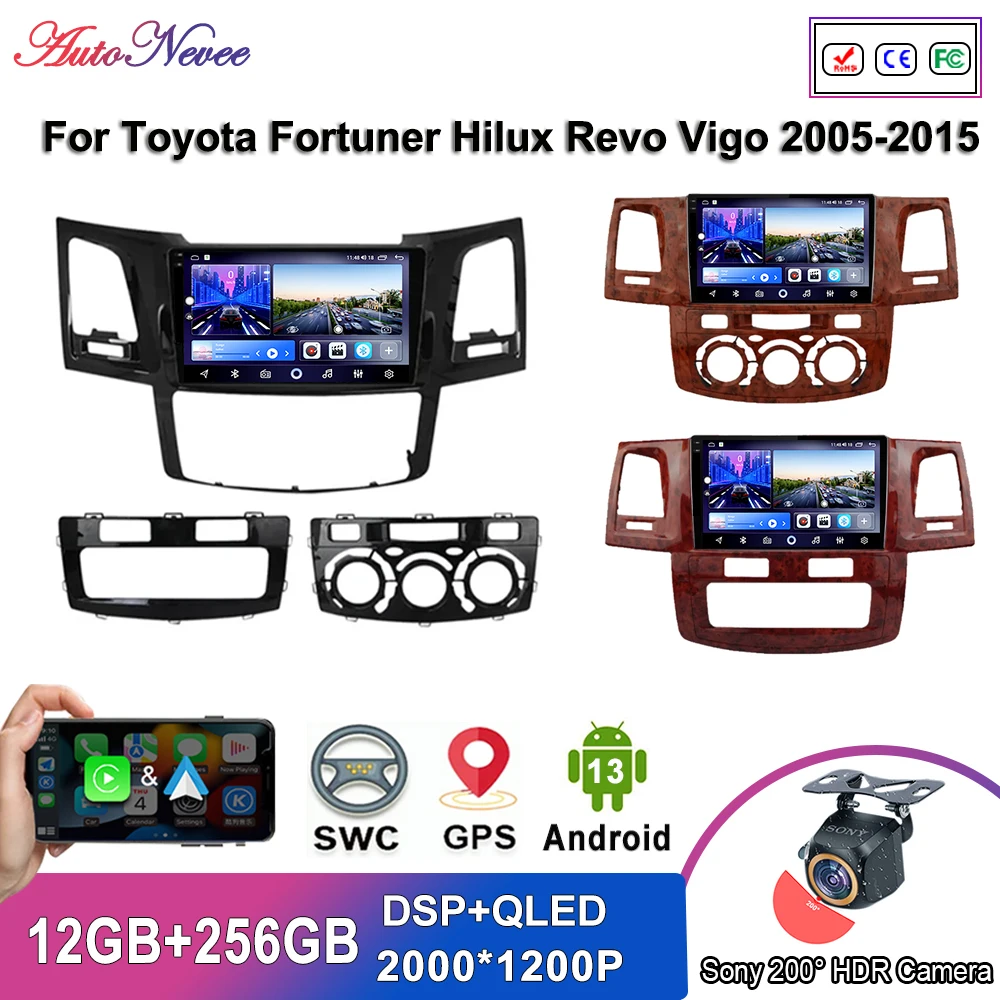 

Мультимедиа Android 14, для Toyota Fortuner Hilux Revo Vigo 2005-2015, авторадио, GPS-навигация, стерео головное устройство, без 2din DVD HDR