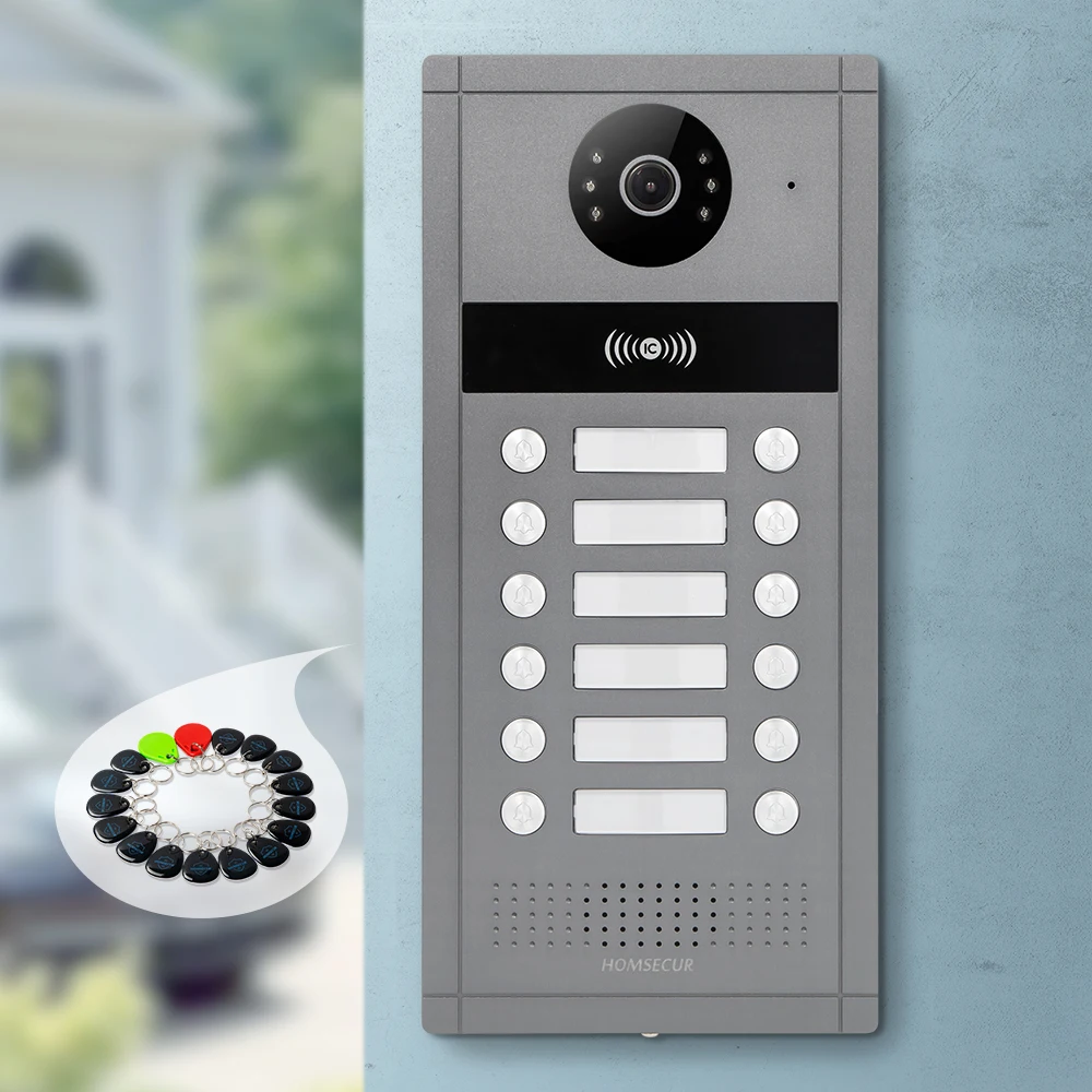 HOMSECUR XC114F-12 Doorbell Camera RFID Access For Video Doorphone Call Intercom 12 Families