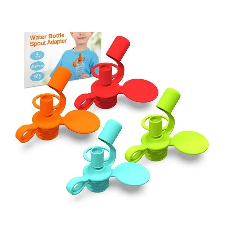 10Pcs No Spill Silicone Bottle Top Spout (Red*4, Blue*,2 Green*2,Orang*2)