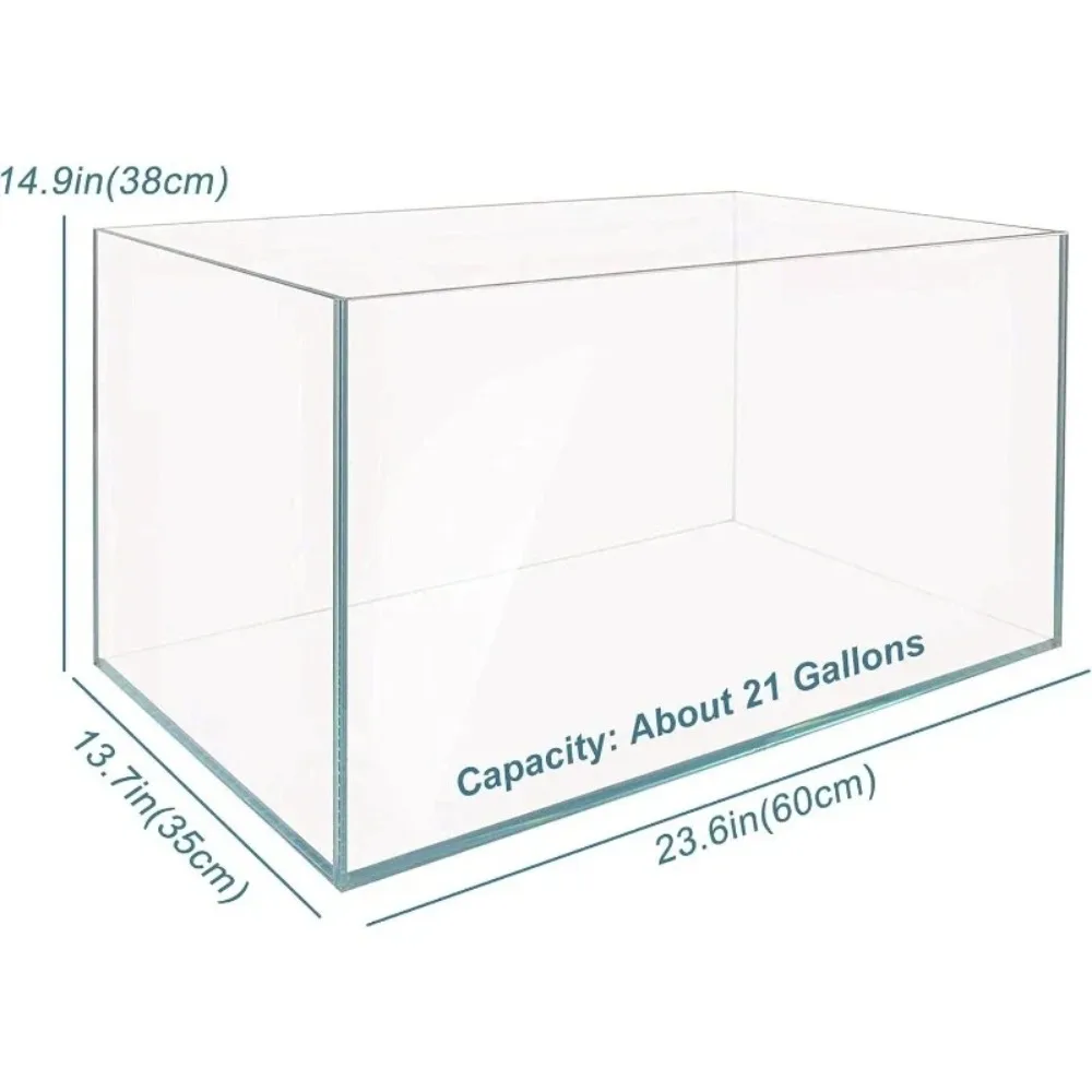 أثاث الحدائق حوض السمك فائق الوضوح بدون إطار 2 - 22 جالون زجاج حديد منخفض (21 جالون - مظلة زجاجية علوية) #3