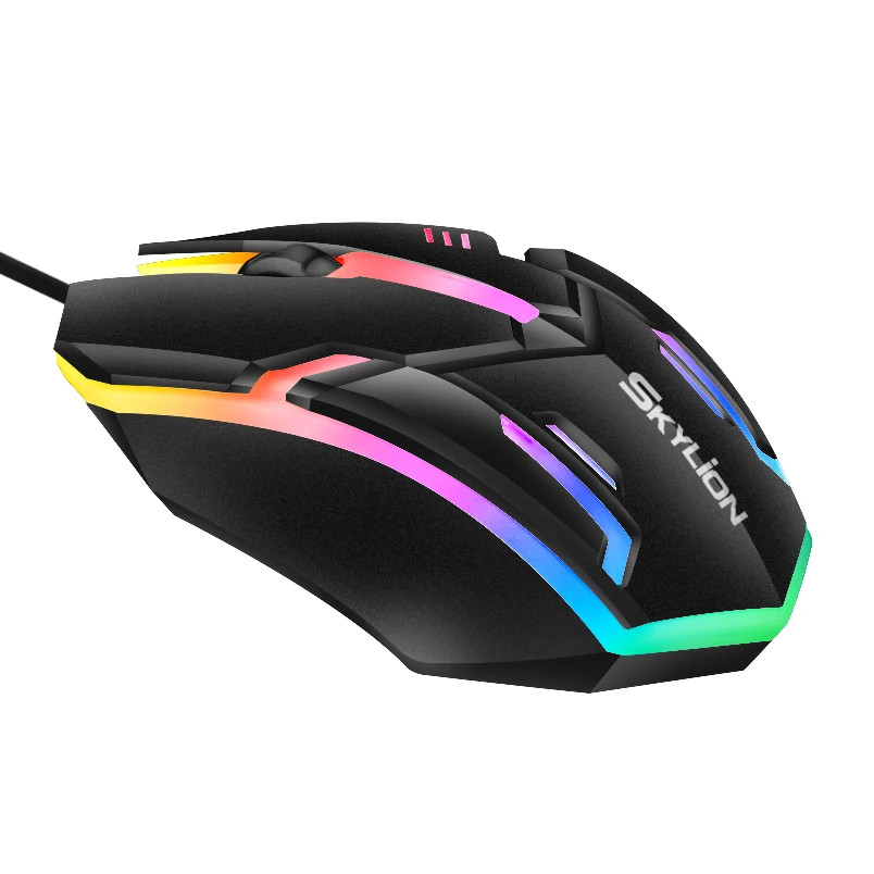 SKYLION F1 Mouse cablato a 3 tasti illuminazione colorata Gaming and Office per Microsoft Windows e sistema Apple IOS