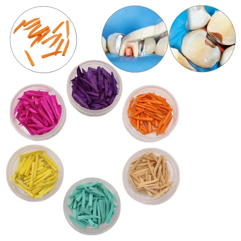 

50Pcs Dental Interdental Wooden Wedges with Treated Tips for Tooth Isolation and Gum Protection Disposable Dentist Supplies