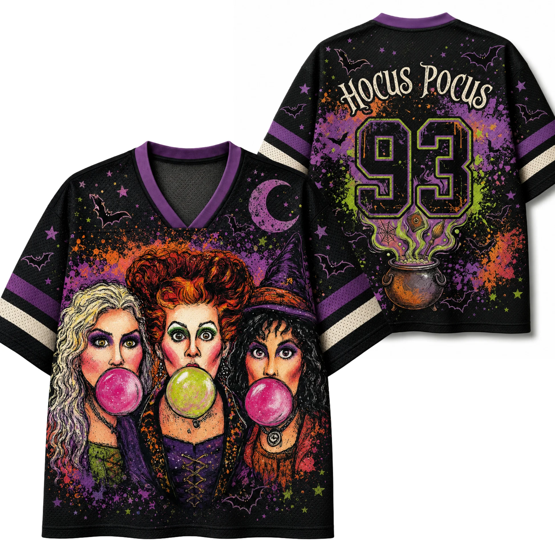 Scream Themed American Sports Jersey Retro Halloween Loose V-neck Mesh Quick Drying T-shirt for Party Events