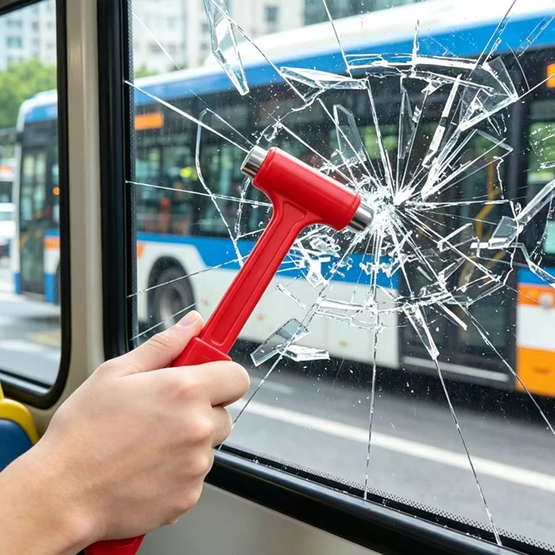 3 In 1 Car Safety Hammer Window Breaker Escape Emergency Universal Cars Buses Trucks Glass Breaking Seat Belt Cutter Tools