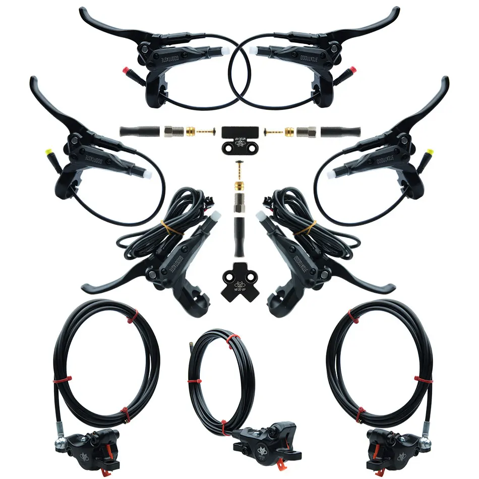 AliExpress nfox Tricycle Dual Disc Brakes One to Two Hydraulic Brakes Dual Calipers Three Way Power Off Brake Brake Lever Controls 2 Lower Pumps