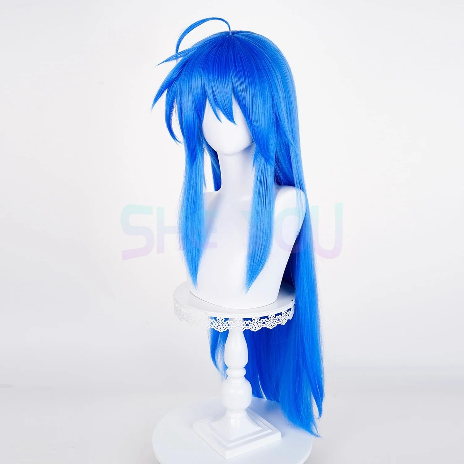 Izumi Konata Cosplay perruque 90 cm longue perruque bleue Cosplay Anime résistant à la chaleur perruque synthétique