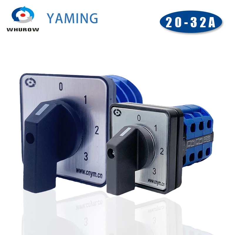 

Changeover Switch 0-3 Positions 20/25/32A Three Levels Knob Rotary Cam Switches Motor Interruptor LW26 YMW26-32/3