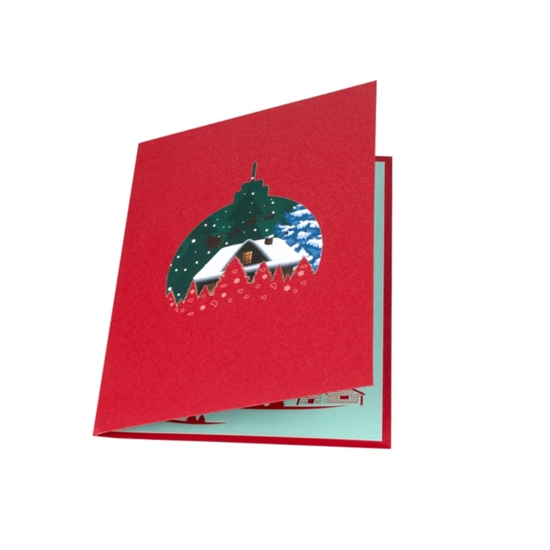 Christmas Theme Popup 3D Greeting Card Festival Gifts Postcard Handmade Festives Decoration for Holiday Celebration image 2