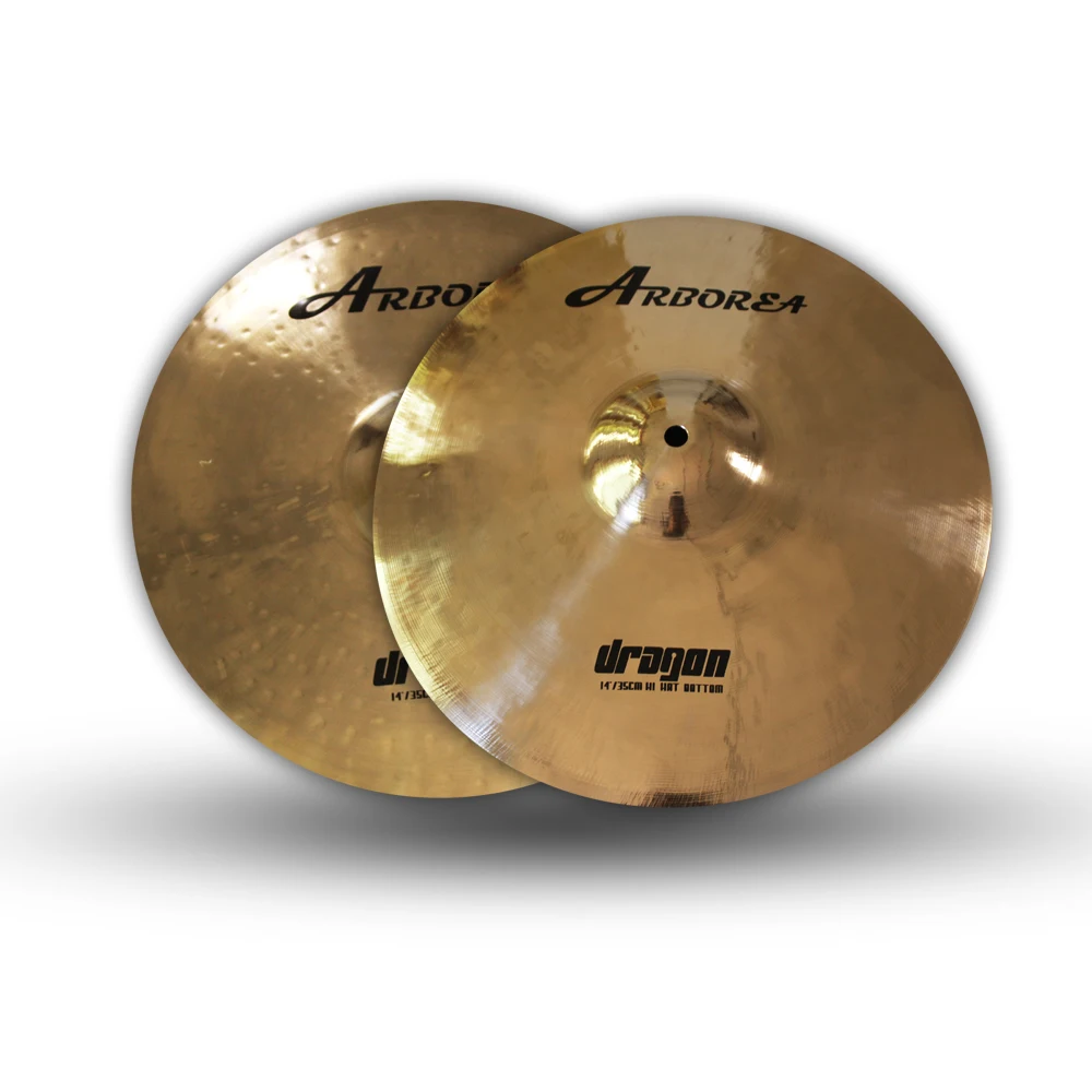 Arborea Professional Cymbal-Dragon Series Hi-Hats Cymbal 12-16 inch Two Pieces Bright Sound Bronze Handmade Cymbals for Drum