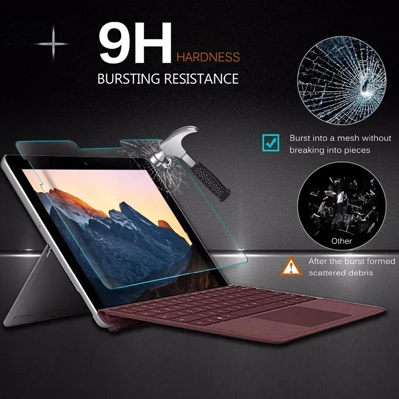 9H Tempered Glass for Microsoft Surface Pro 8 7 Pro X Pro 6 5 4 12.3 Go 2 3 Cover Protective Film Tablet Screen Protector