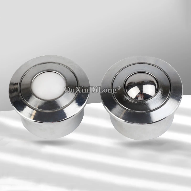 8PCS Metal Precision Conveying Transfer Unit Ball Bearing Conveyor Rollers Casters Universal Bull Eye Wheels Load 10KG-100KG/PCS