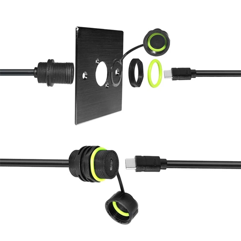 Fast Speed USB 3.1 Waterproof Connector Cable Nylon Construction Panel Mount Installation for Outdoor Applications