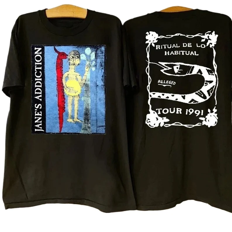 

Футболка Jane's Addiction Ritual De Lo Habitual Alleged Tour 1991, хлопковая уличная одежда, модные модные футболки с рисунком, винтажная футболка