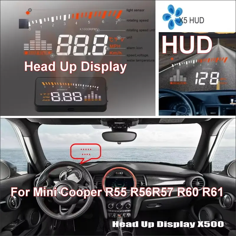

Car Headup HUD Head Up Display For Mini Cooper R55 R56 R57 R60 R61 2000-2025 Auto Windshield Projector Accessories