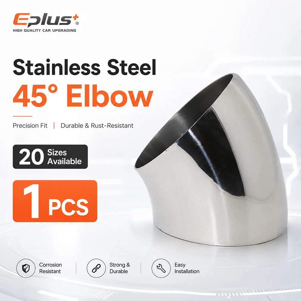 1PCS Stainless Steel Universal 45 Degree Elbow Pipe Polished Weld‑On Pipe Fitting Bend Tube for Car Exhaust Industrial Pipeline