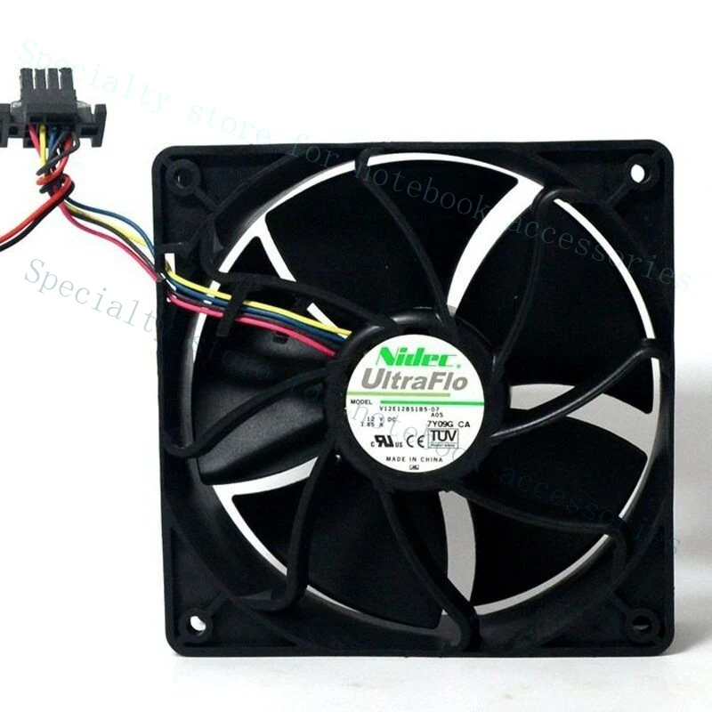 A+ Nidec DC 12V 1.85A V12E12BS1B5-07 12038 120*120*38mm 4-wire Cooling Fan