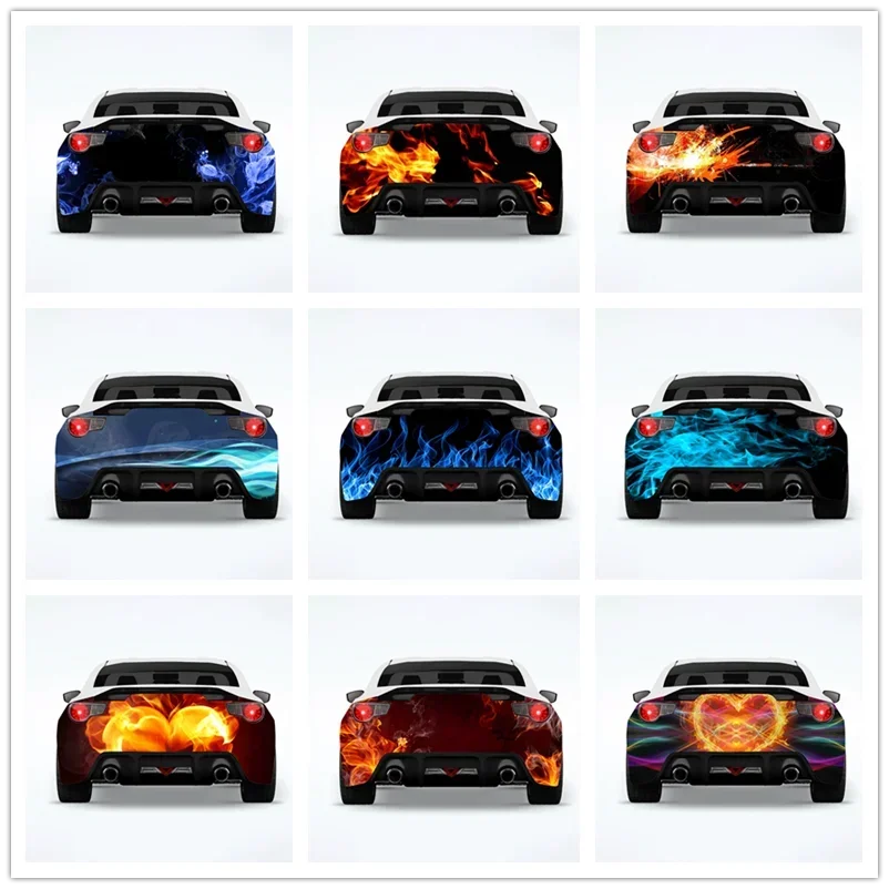 

Abstract Flame Car Wrap Rear Stickers The Motorcar Decal Auto Cartoon Creative Sticker Body Appearance Modification