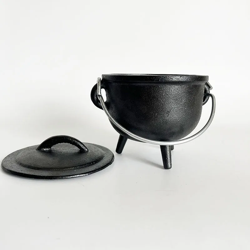1/4# Cast Iron Mini Three Legs Cauldron Pot 400ml Plain