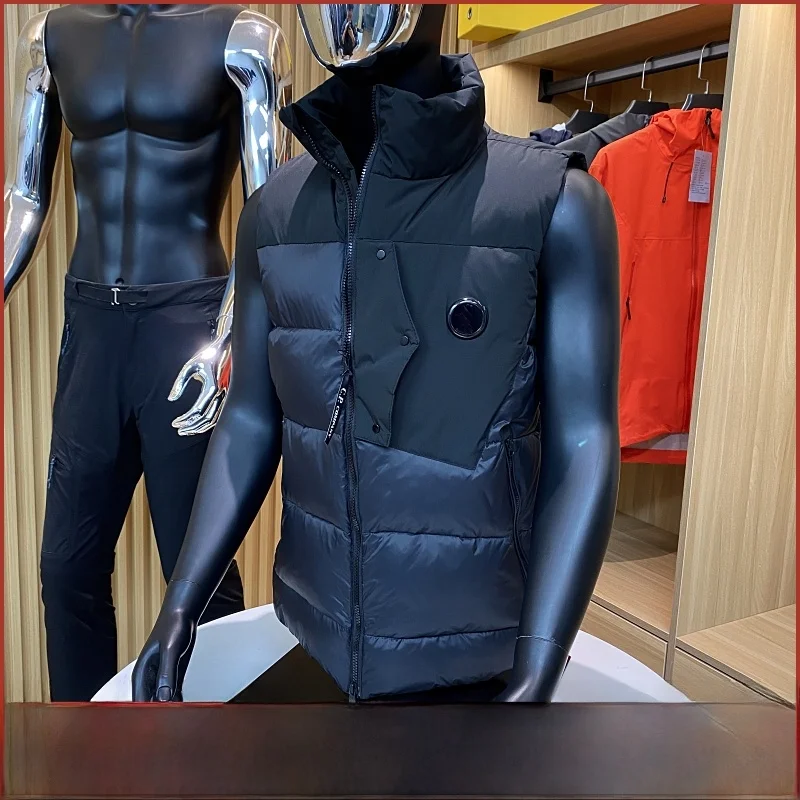 

Korean Sle Stand Collar Men's Winter Jaet Du down Thermal Vest Casual Open Cardigan Outerwear Thiened Faion Urban