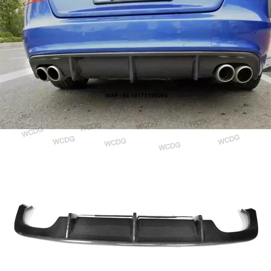 

V Style Carbon Fiber Rear Diffuser for-Audi A5 S5 B8.5 2013-2016 Rear Bumper Lip Diffuser Spoiler Bodykit