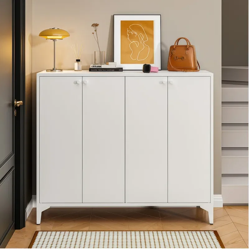 for Steel Shoe Cabinet New Home Living Room Opposite Door Storage Cabinet Assembled Door Porch Handle with Lock Shoe Rack