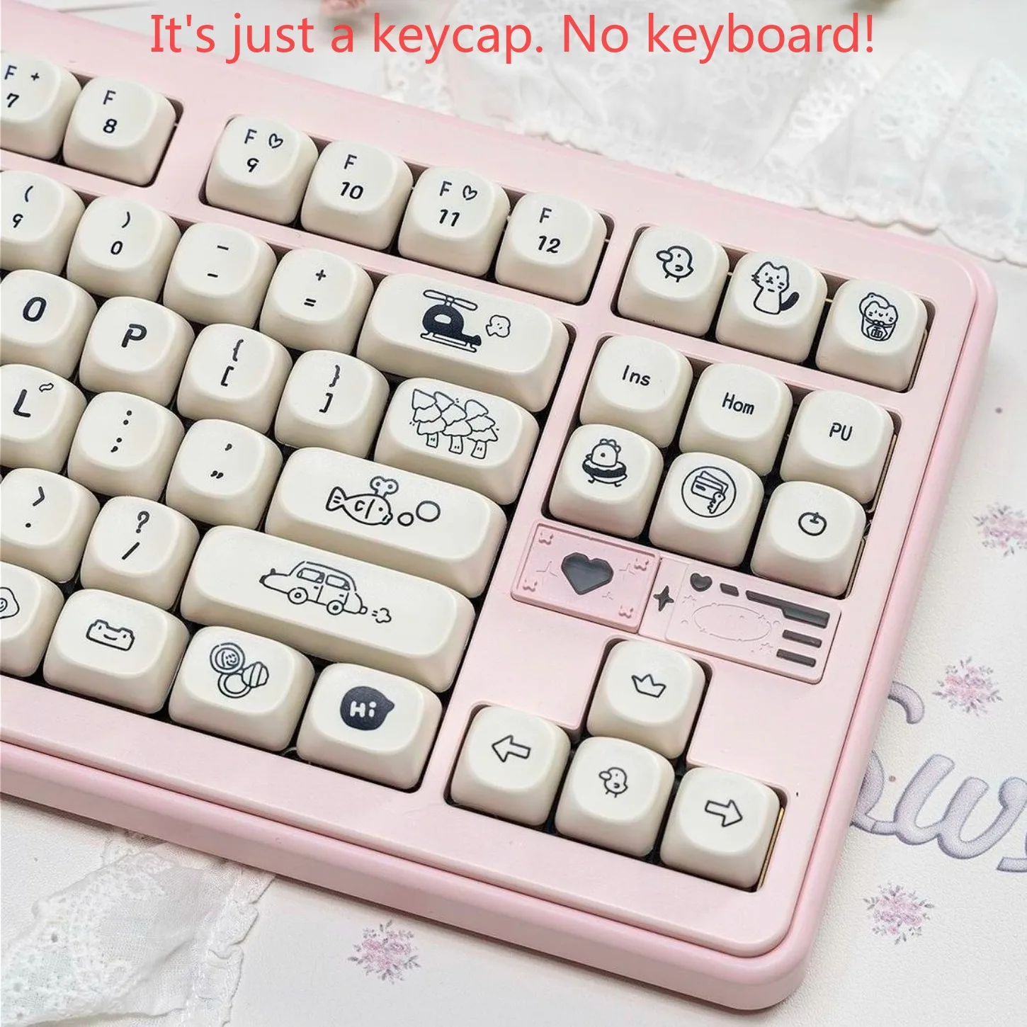 MOA Minimalist White Keychain Kit PBT Suitable for 65/75/87/104 Personalized Mechanical Keyboard