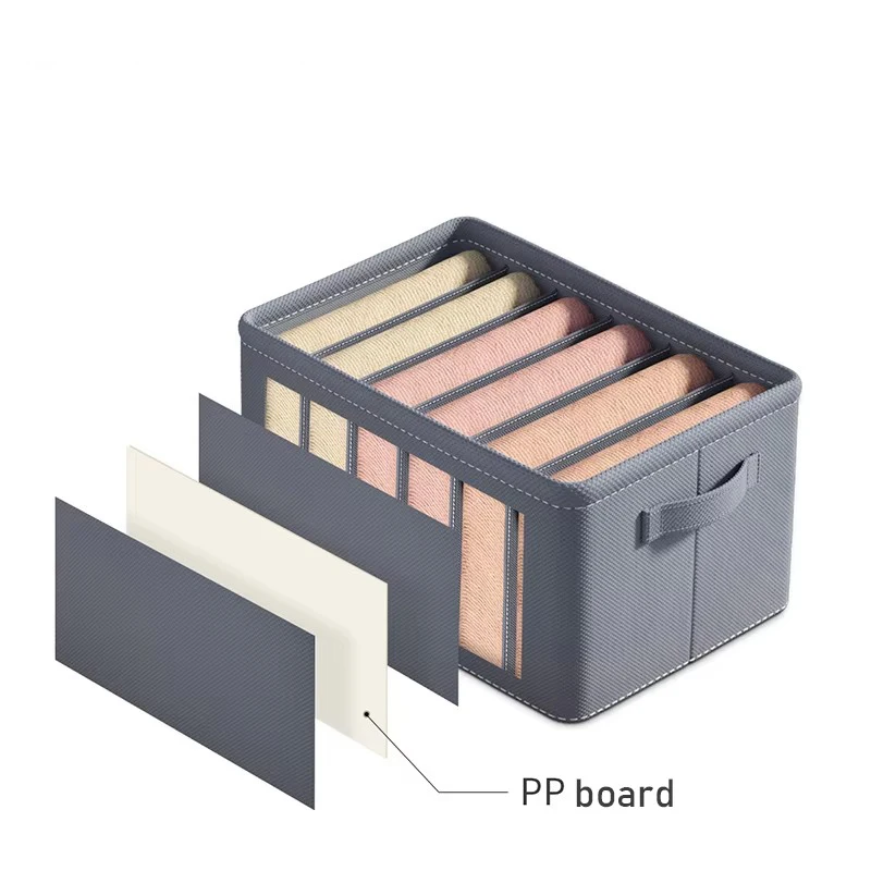 Foldable 9/7/6 Grids Thickened Pants Storage Box Organizer for Jeans Sweatshirt Shirt Wardrobe Organizers of Cabinets and Drawer