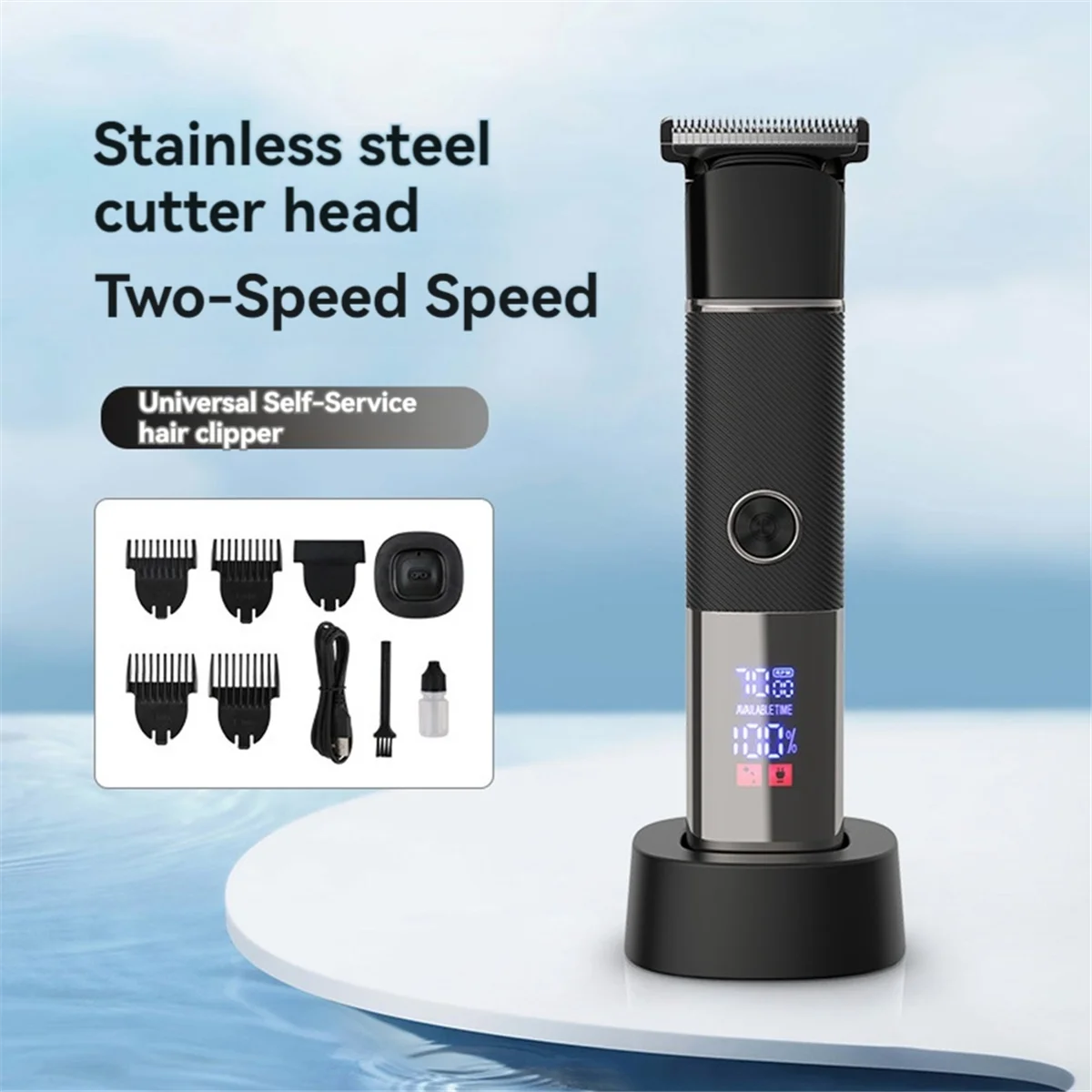 Electric Trimmer for Men'S Groin Hair Versatile Body Groomer Digital Display Waterproof Hair Trimmer