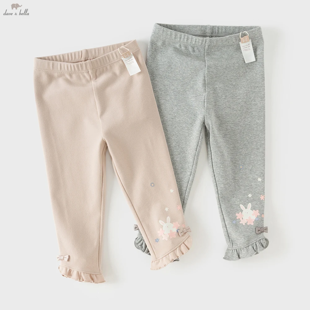 

Dave Bella Children's Spring Cartoon Light Leggings Pants Girls Autumn Elastic Trouses Kids 1-7 Years Leggings Outdoor DB1260812