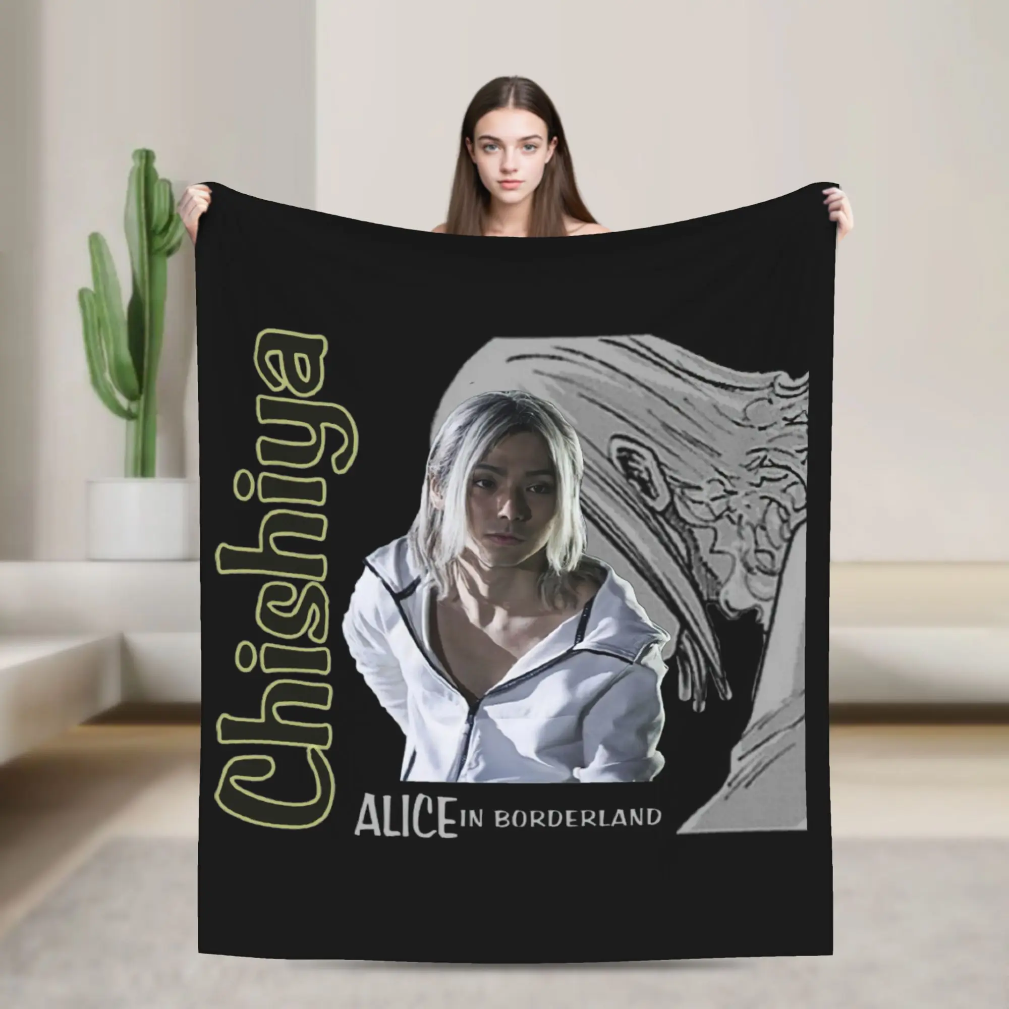 Chishiya Alice in Borderland Blankets Fleece Textile Decor Japan Lightweight Thin Throw Blankets Bed Bedroom Plush Thin Quilt