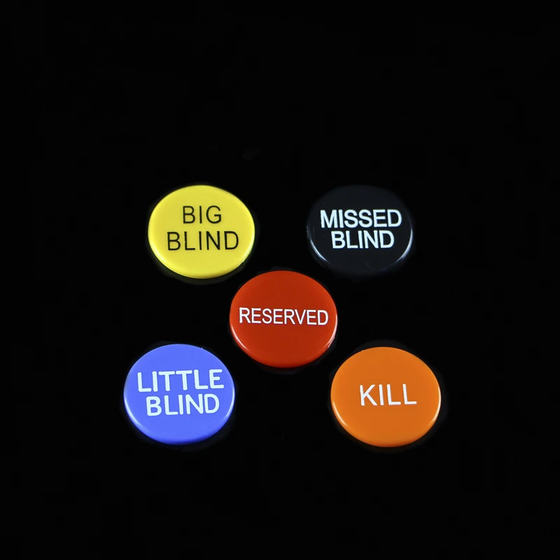 5Pcs Small 3cm/1.18inch Acrylic Round Plastic Dealer Poker Chip Coin Buttons Entertainment game