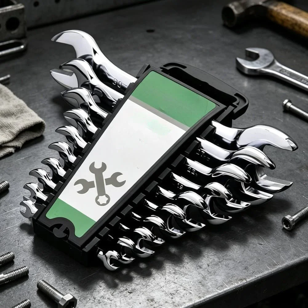 for-daily-household-maintenance-silver-open-end-wrench-set-auto-maintenance-tool-kit-high-strength-industrial-grade