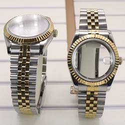 36mm 40mm Fashion Fluted Watch Case Strap Sapphire For Seiko Nh35 Nh34 Nh36/38 Miyota 8215 Movement 28.5mm Dial 100m Waterproof