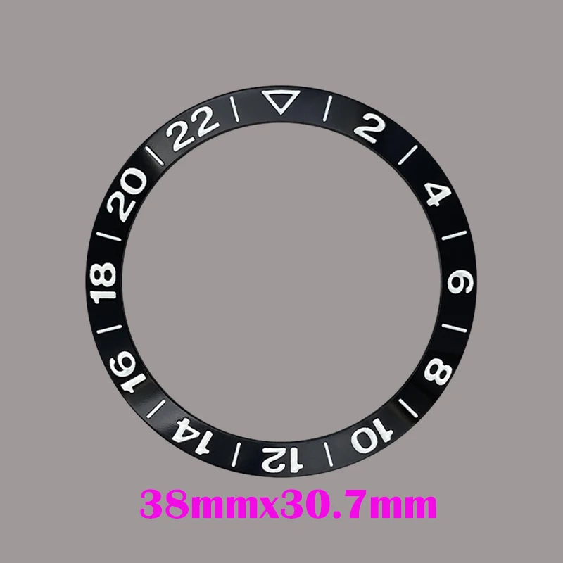 Mod 38mmx30.7mm Curved GMT Bezel Insert Fit For SUB GMT SKX007 SRPD Watch Case NH35 NH36 Men Watches Replace Bezel Insert Ring