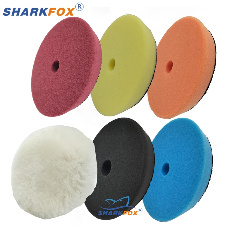 Sharkfox Car Polishing Pad 5Inch Car Polish Buffing Pad Abrasive Disc Sponge Foam Pads