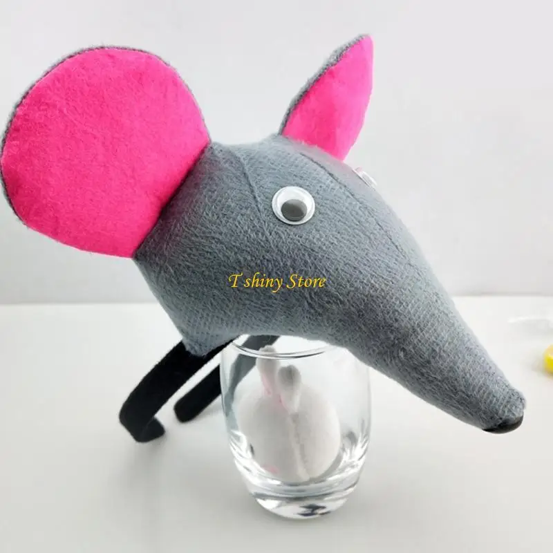 

N58F костюм мыши для взрослых, комплект с повязкой на голову и хвостом, школьный игровой костюм, детская праздничная одежда