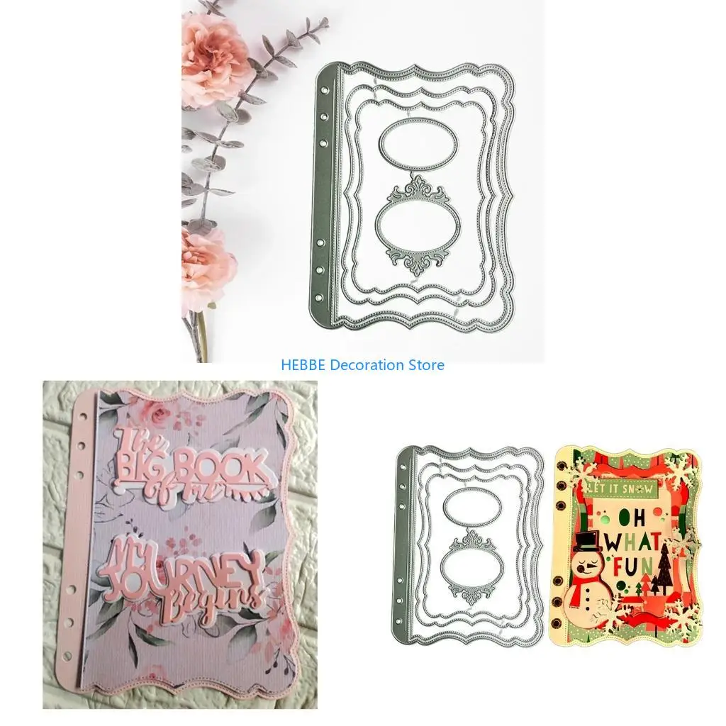 

B0KC Frame Shap Metal Rutcure Dies Tencil Gritleding Рождественская открытка для создания аксессуаров