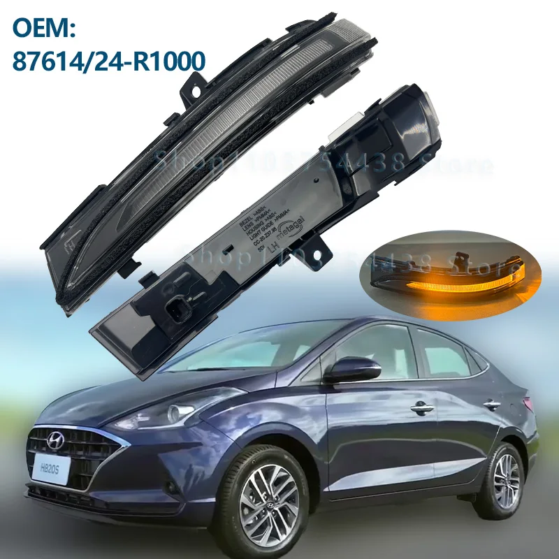Wing Mirror Lamp For HYUNDAI HB20 BR2 2nd Generation 2019 2020 2021-2025 Side Rearview Mirror Turn Signal Light/87614/24-R1000