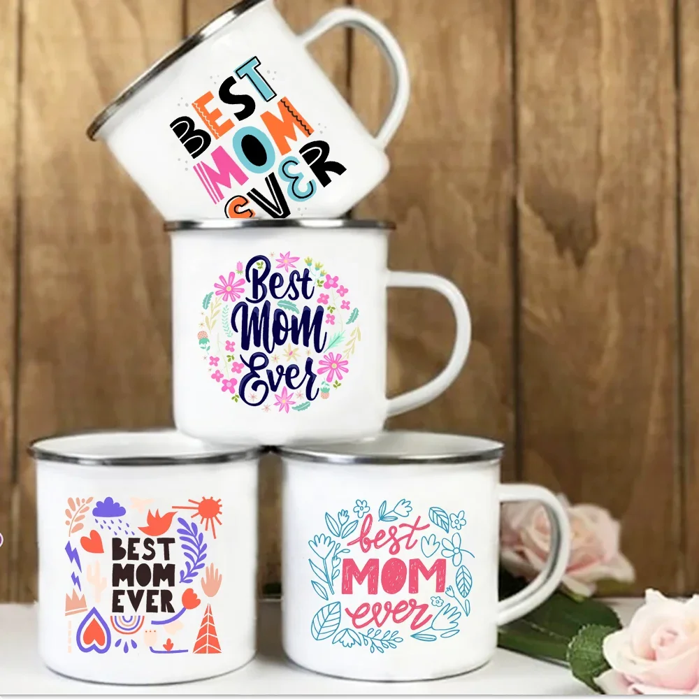 Best Mom Ever Enamel Cups Mothers Day Gift for Mom Mommy Birthday Gifts Best Mom Ever Mug Mommy Coffee Tea Mugs Mother Drink Cup