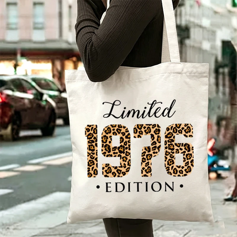 

Retro Limited Edition 1976 Design Birthday Gifts Canvas Tote Bags Women Fashion 1970 To 1979 Print Handbags 1976 Shoulder Bag