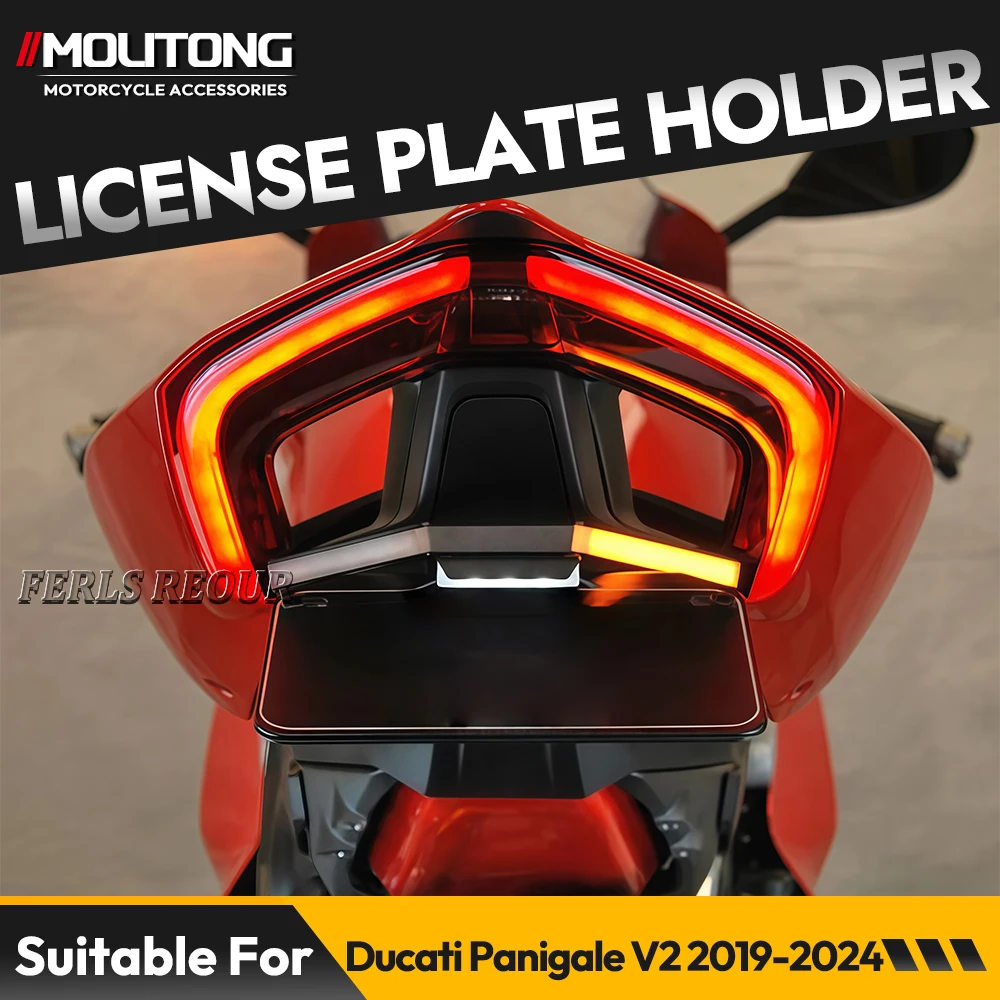 

Fit For Ducati Panigale V2 2019-2024 Motorcycle Rear Short Tail Tidy License Plate Holder Turn Signal License Plate Frame