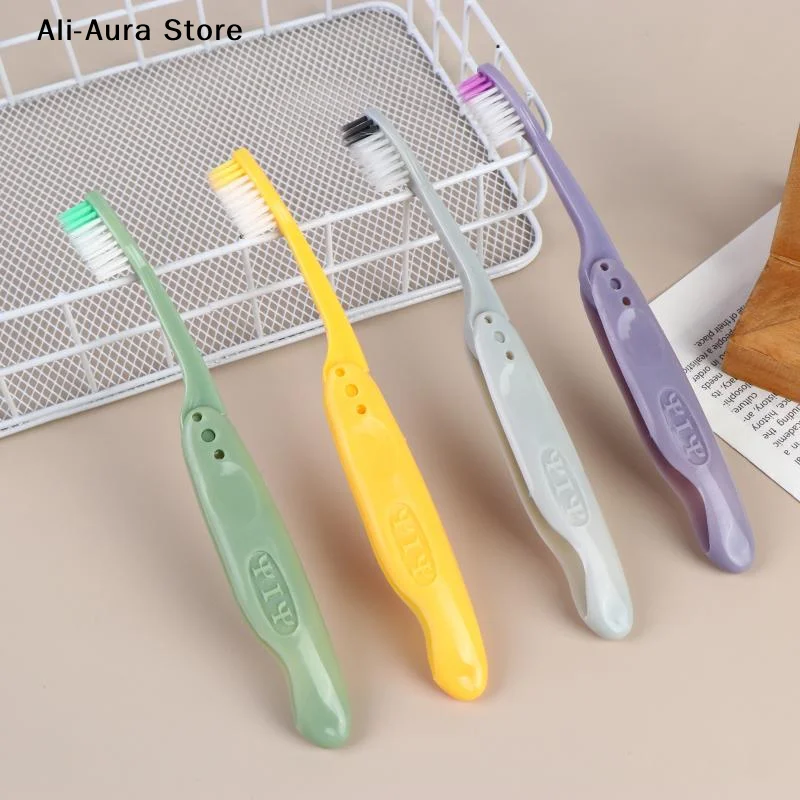 Travel Folding Toothbrush Portable Toothbrush Built In Cover Multi Color Size Collapsible Brush For Trip Daily Use Women Men