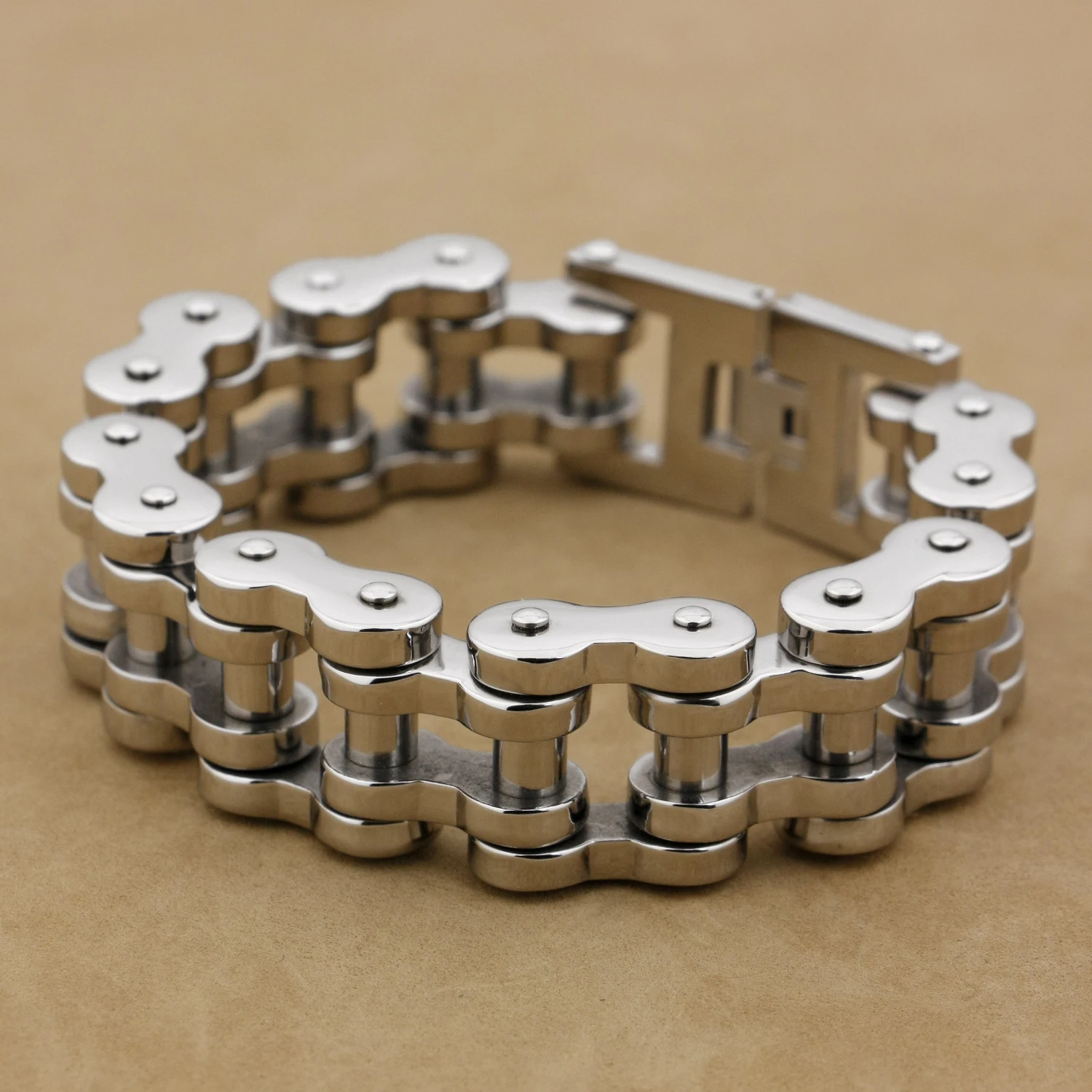 Huge Stainless Steel Motorbike Chain Punk Bracelet 5K002 Length 9.2 inches fits wrist:7.4