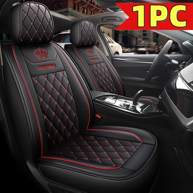 

Чехол для автомобильного сиденья из искусственной кожи, водонепроницаемый и износостойкий, с вышивкой в виде короны, комфортный, полностью облегающий, мягкий чехол для сиденья.