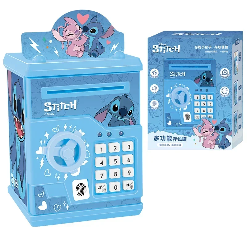 

Disney Girls Frozen 2 Fingerprint Piggy Bank Princess Elsa Stitch Password Box Storage Box Girl Gift Action Figures