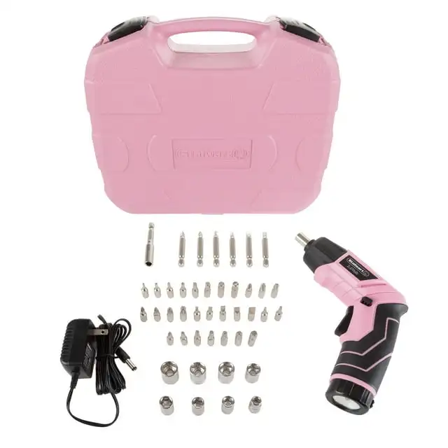 

Pivoting Screwdriver 45 Pc. Set-Pivoting Cordless Power Tool with Rechargeable 3.6V Lithium Battery LED Lights Bits Sockets