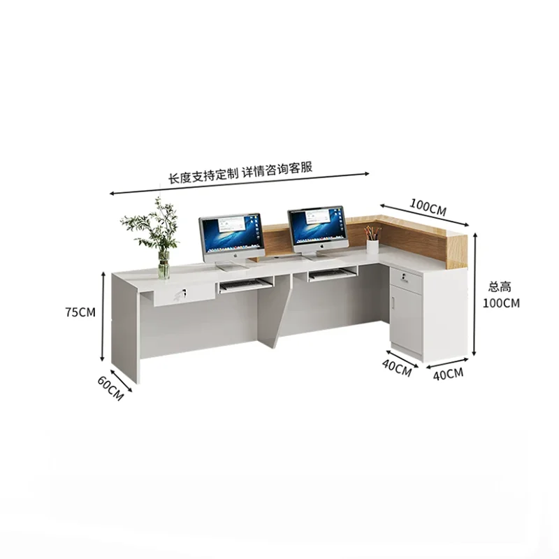 #Customized Aesthetic Desk Table Italian Style Classic Versatile Reception Desk Simple Trendy Kassen Theke Office Furniture